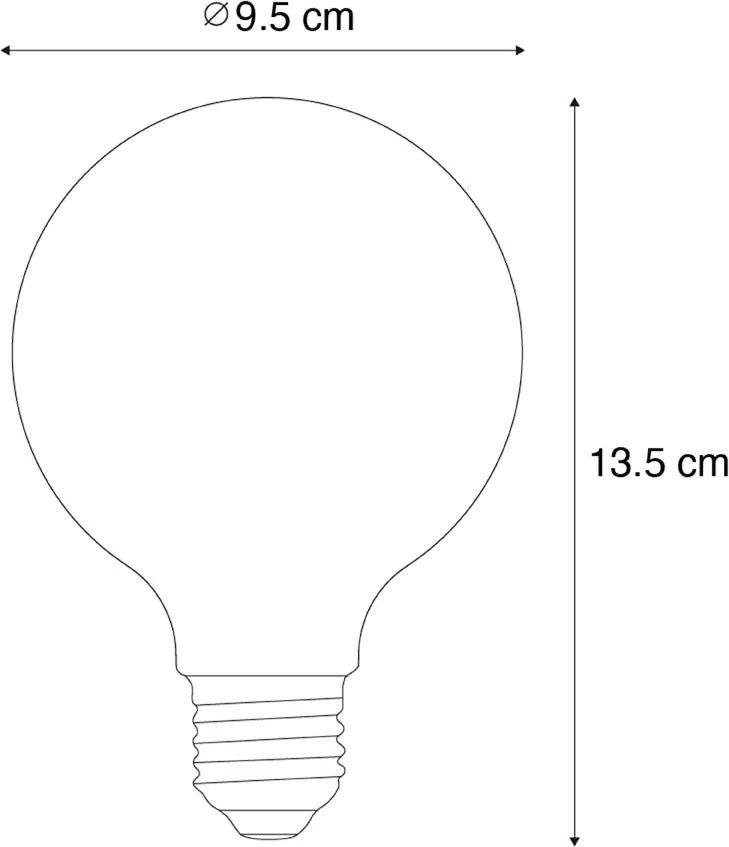 Set da 5 Lampadine LED E27 dimmerabili a 3 fasi Oro G95 4W 450 lm 2700K