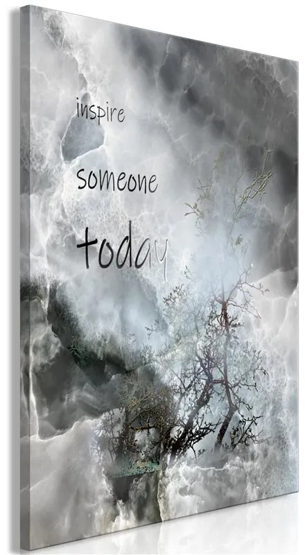 Quadro Inspire Someone Today (1 Part) Vertical  Colore Grigio, Dimensioni e Misure 60x90