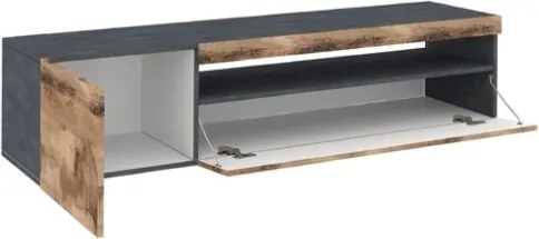 Mobile Porta TV Basso 155x40x36 Con Vano Decoder Ardesia Effetto Legno Daiquiri