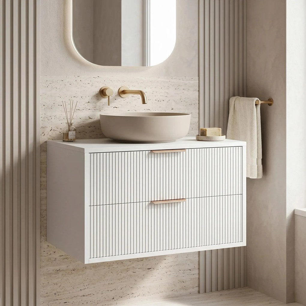 Mobile bagno sotto lavabo Rea Mono 80cm White