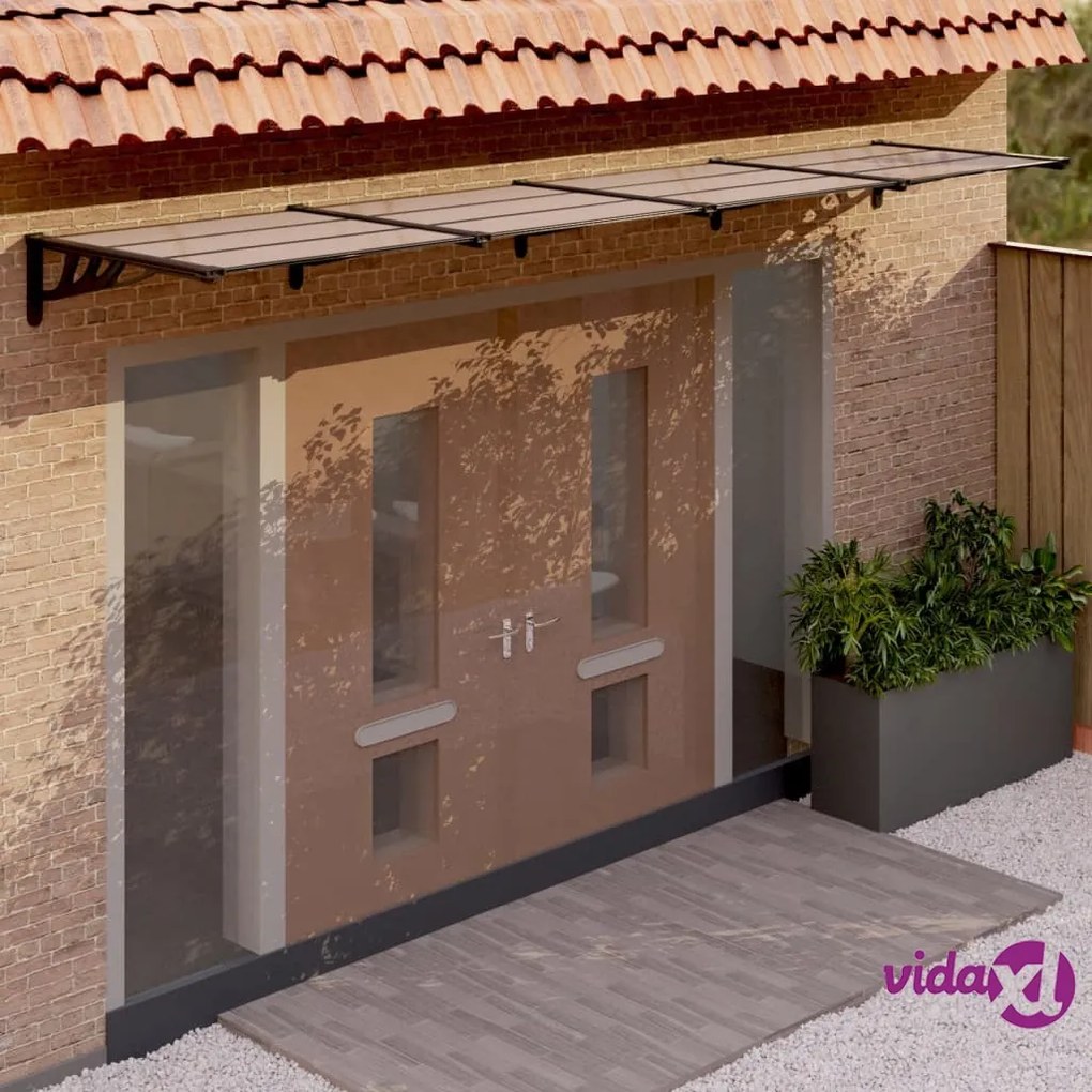 vidaXL Tettoia per Porta Nera 396x90 cm in Policarbonato