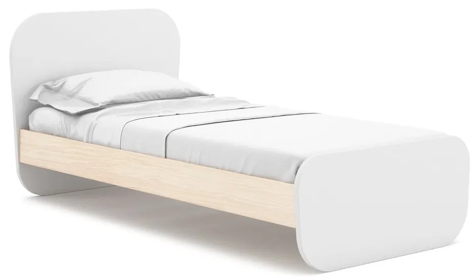 Letto per bambini bianco/naturale in pino 90x190 cm Esteban - Marckeric