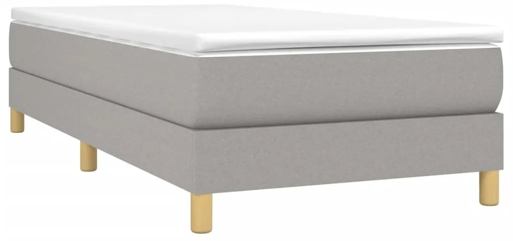 Giroletto a molle grigio chiaro 100x200 cm in tessuto
