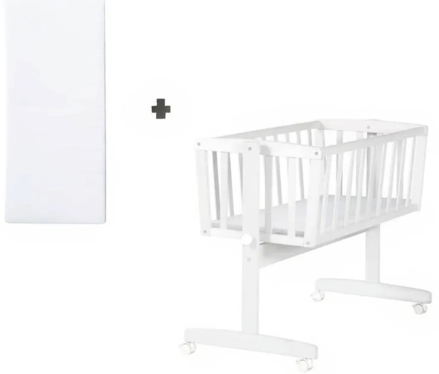 Culla bianca con ruote 40x90 cm – Roba