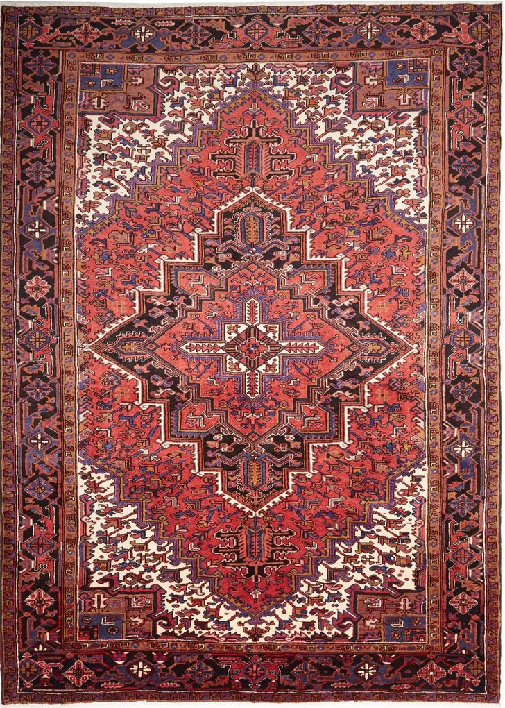 Heriz Tappeto persiano 330 x 240 Rosso (Iran) Annodato A Mano