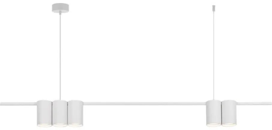Lampadario a sospensione con filo GENESIS 5xGU10/8W/230V bianco