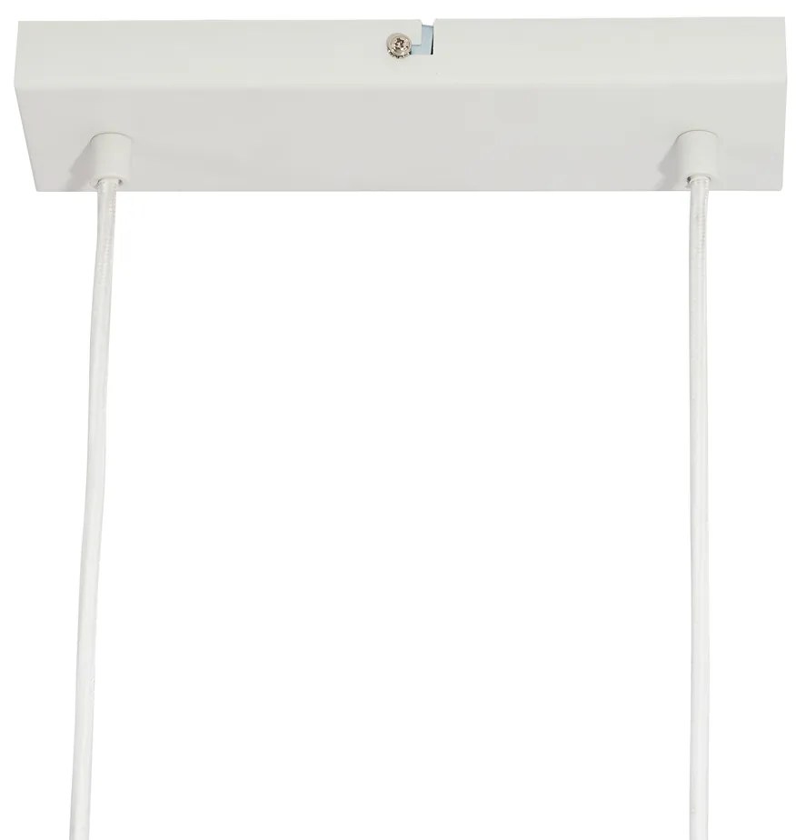 Lampada a sospensione smart in legno con rettangolo bianco a 6 luci con Wifi GU10 - Jeana Straight