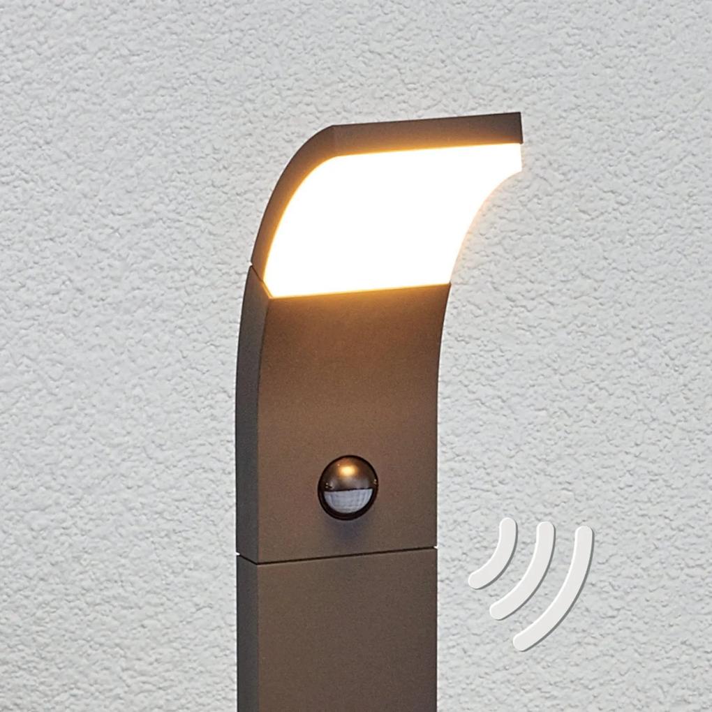 Lucande Lampione Timm, con LED, sensore di movim., 100 cm