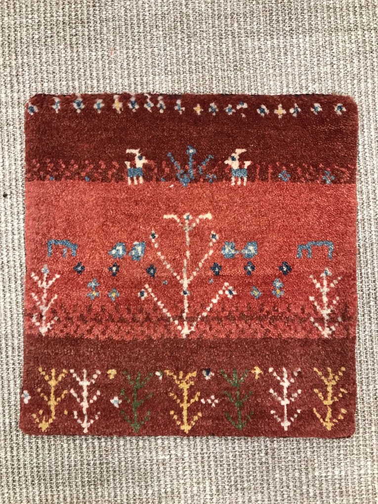 Gabbeh Tappeto persiano 40x40 Rosso (Iran) Annodato A Mano