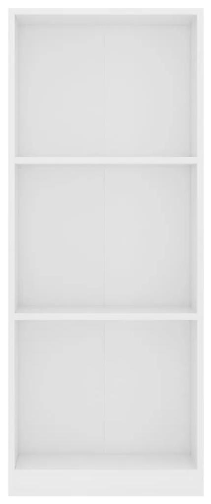 Libreria a 3 ripiani bianca 40x24x108 cm in legno multistrato
