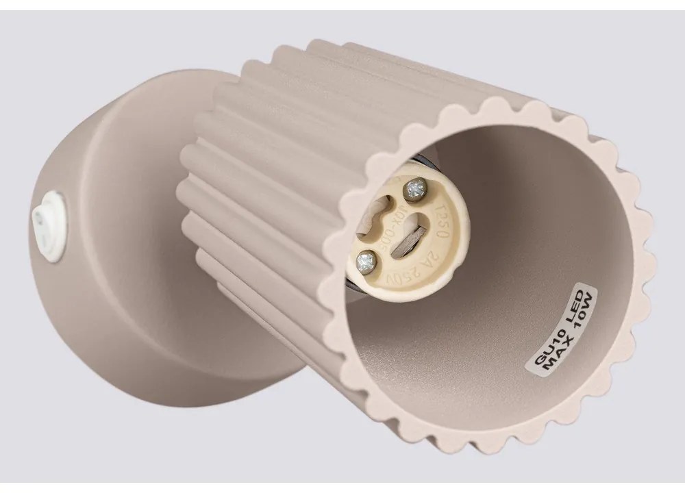 Faretto grigio tortora in metallo 8x16 cm Gleam – Sollux