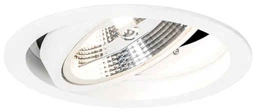 Set di 6 Faretti da Incasso Rotondi Orientabili Bianchi - Chuck 111
