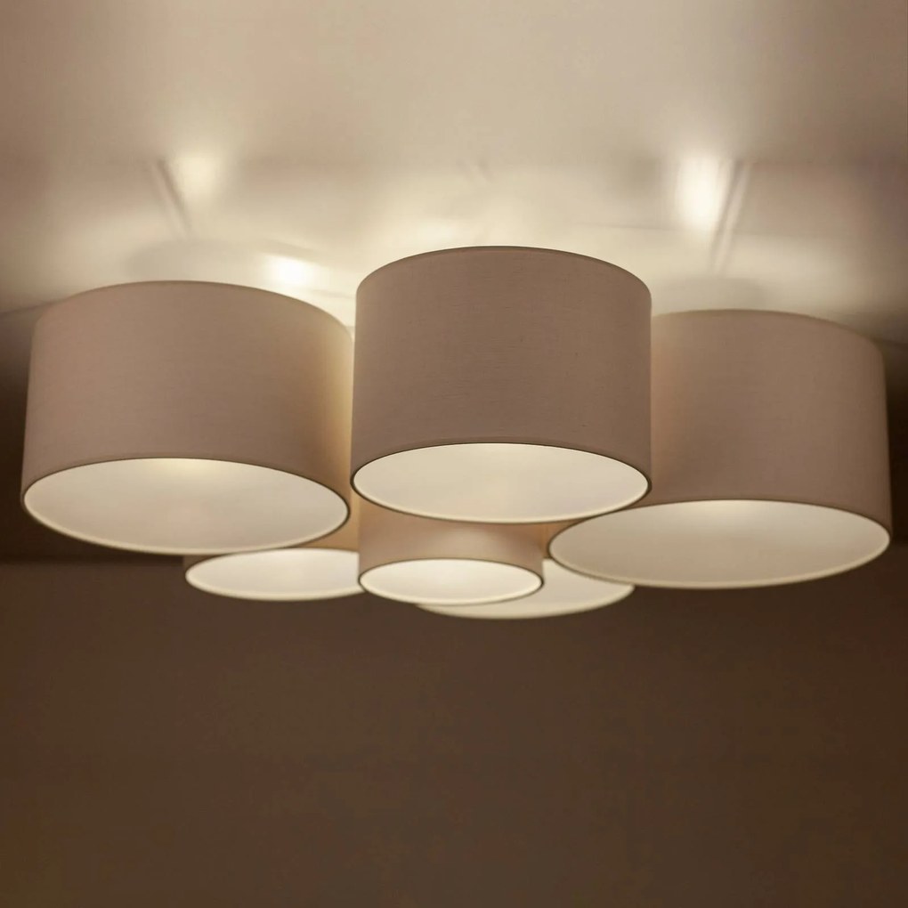 Euluna Lodge plafoniera, a 6 luci, beige