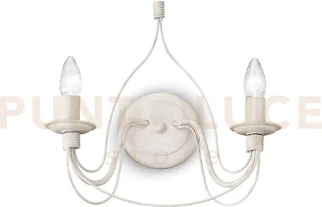 Corte applique a parete bianco antichizzato 2 luci attacco e14