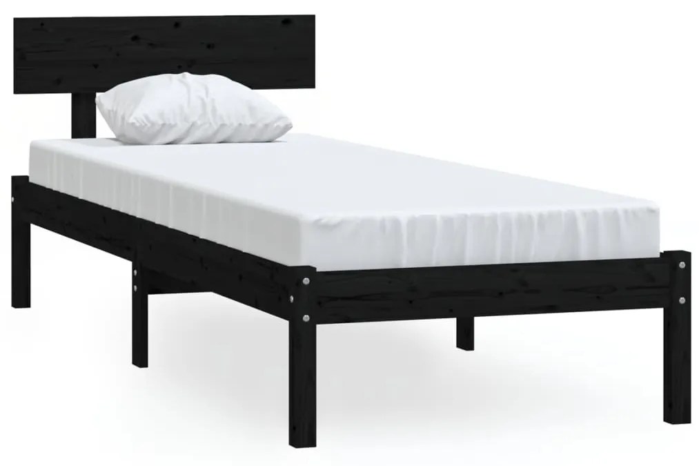 Giroletto nero in legno massello di pino 100x200 cm