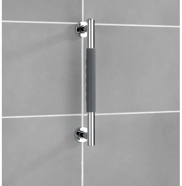 WENKO 23284100-Maniglione SECURA 40,5x9 cm acciaio inox/antracite/cromo lucido