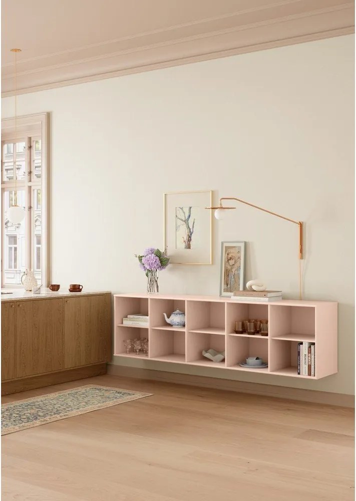 Libreria rosa chiaro da appendere 220x61x42 cm Mistral – Hammel Furniture
