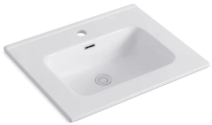 Kamalu - Lavabo incasso 60 cm per mobili in ceramica bianca | Litos-K7060