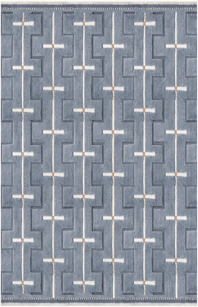 Tappeto in lana tessuto a mano con motivo in rilievo Johanna