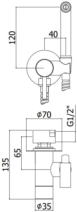 Paffoni Tweet Round Mix ZDUP110CR doccetta bidet Tondo Con Miscelatore E Flessibile Cromo