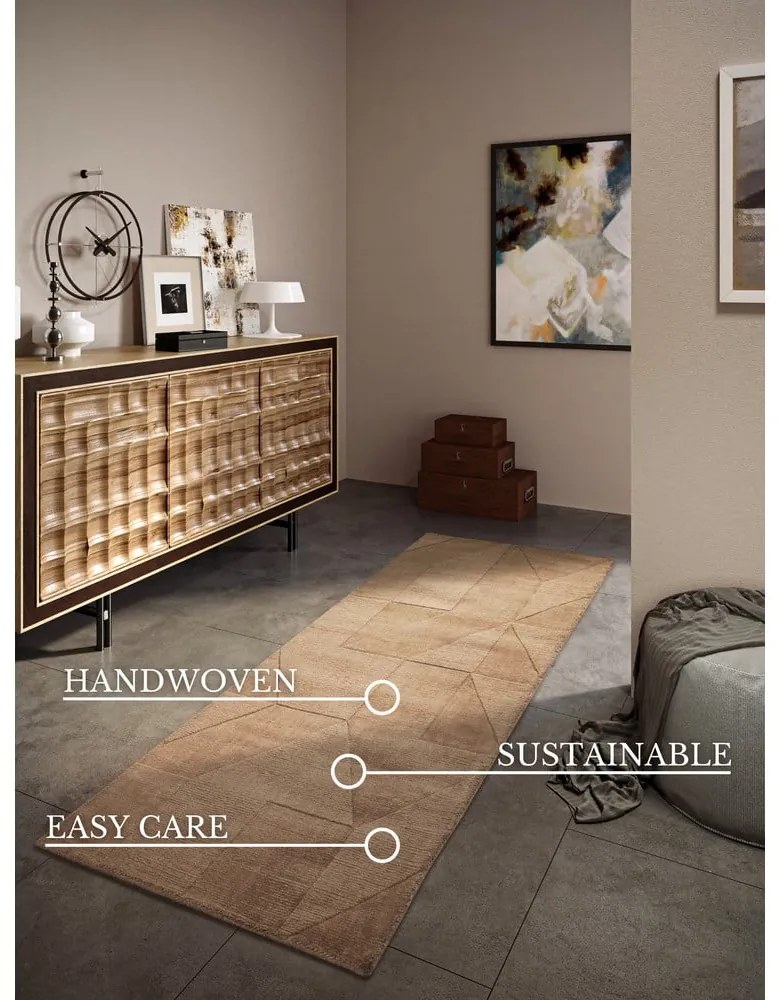 Passatoia beige in lana tessuta a mano 80x250 cm Ursule - Villeroy&amp;Boch