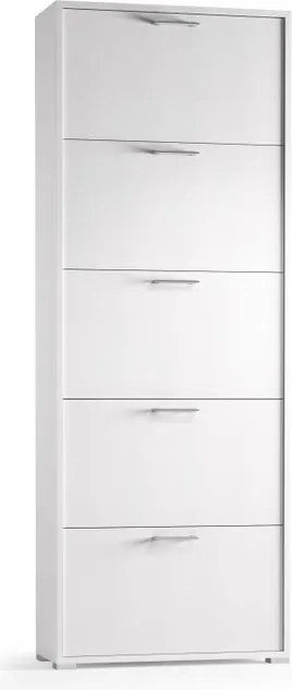 Scarpiera TERRANEO 5 ante apertura a ribalta, L 67 x H 184 x P 18 cm 15 paia, bianco