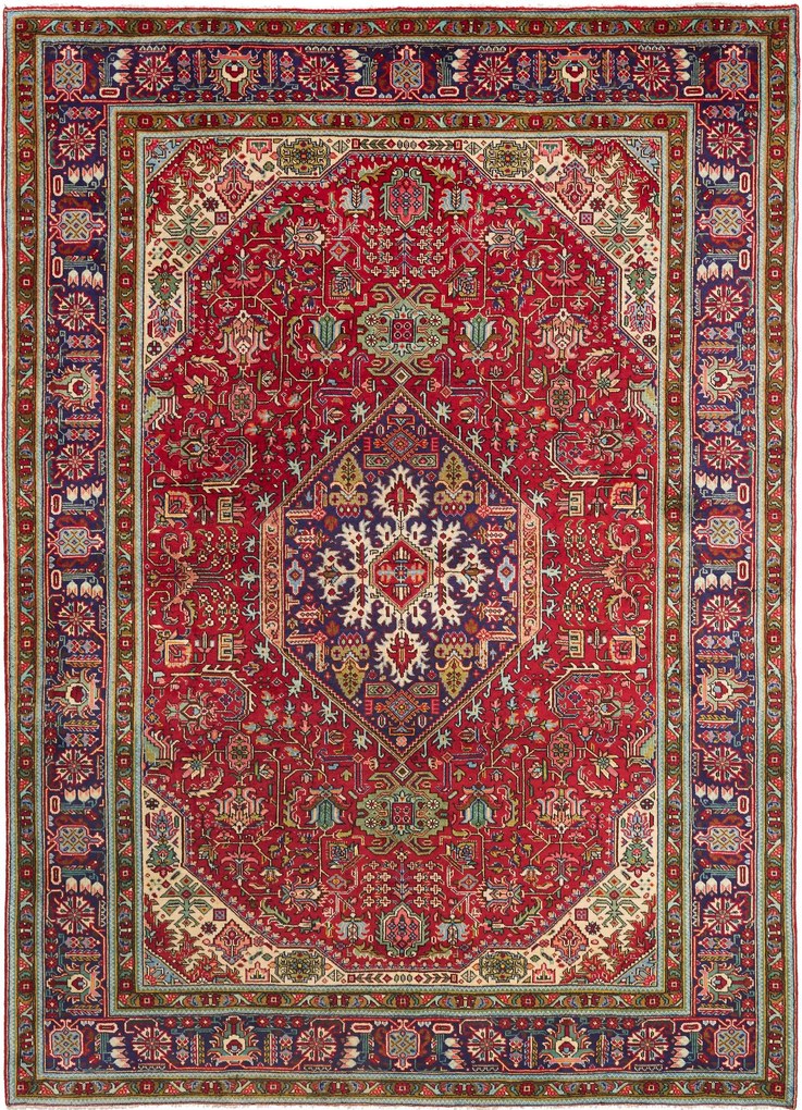 Tabriz Tappeto persiano 210x290 Rosso (Iran) Annodato A Mano
