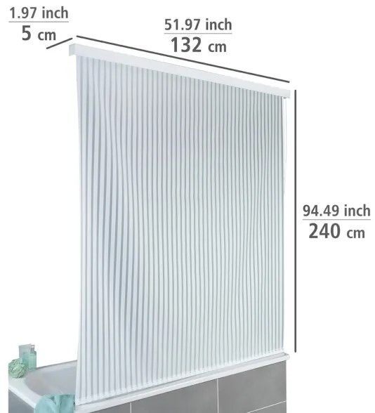 WENKO 23864100 - Tenda a rullo per doccia 132x240 cm bianca