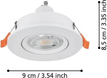 Eglo 902254 - Faretto LED da incasso BARRANCO 1xGU10/4,5W/230V bianco