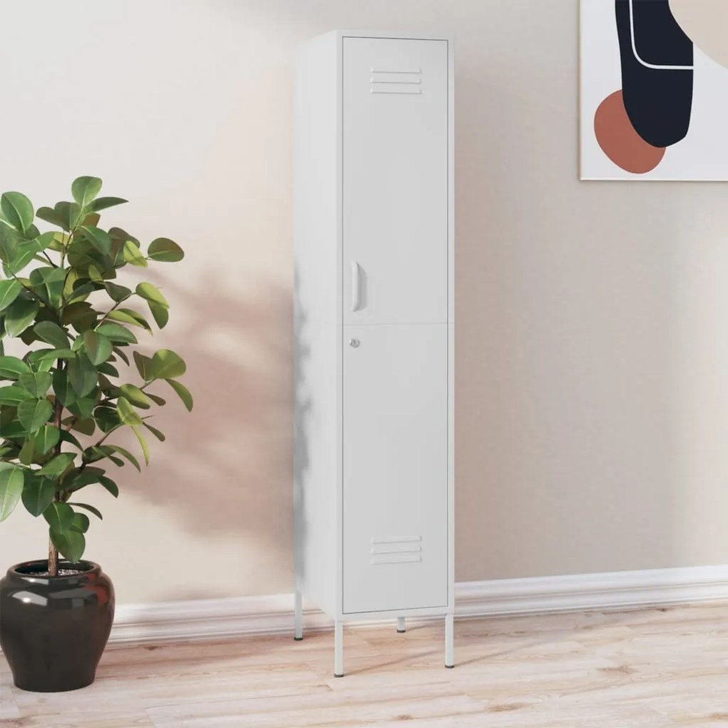 Armadio Bianco 35x46x180 Cm İn Acciaio /