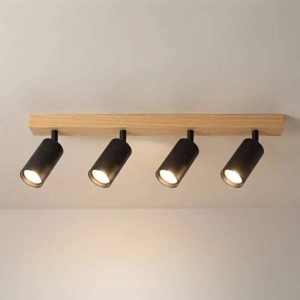 Brilagi - Faretto SELE 4xGU10/30W/230V nero/effetto rovere