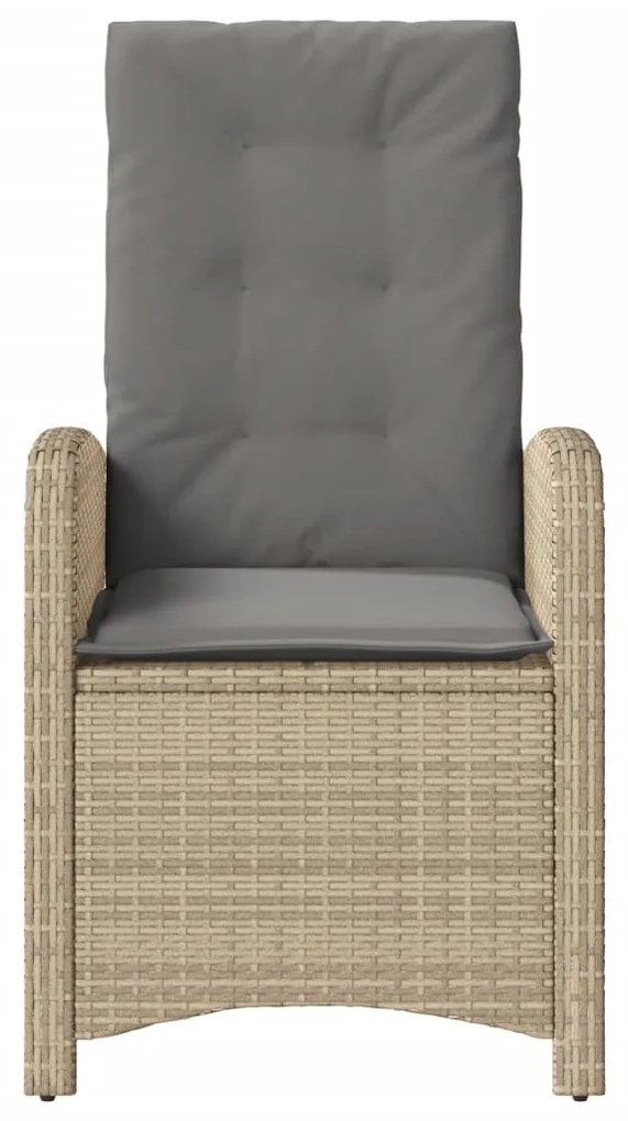 Sedie reclinabili giardino 2pz cuscini beige misto polyrattan