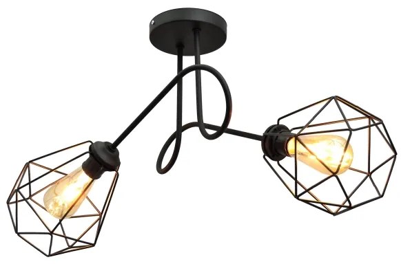 Lampadario da parete KARO 2xE27/15W/230V nero