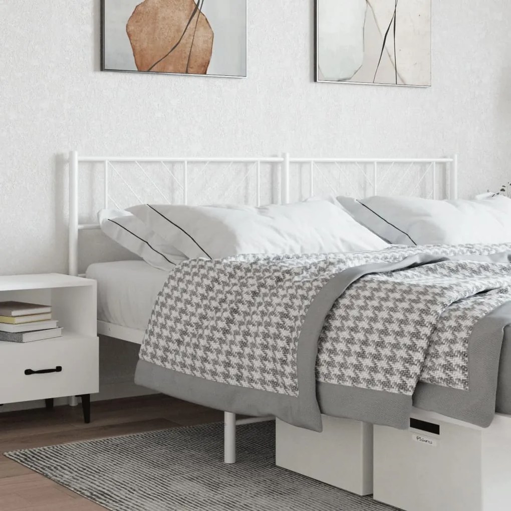 Testiera İn Metallo Bianco 160 Cm /