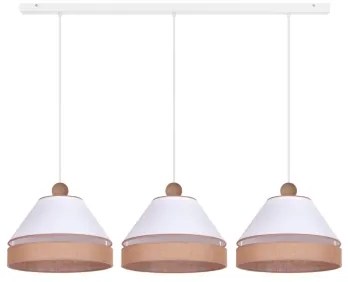 Duolla - Lampadario a sospensione con filo AVIGNON 3xE27/15W/230V bianco/marrone