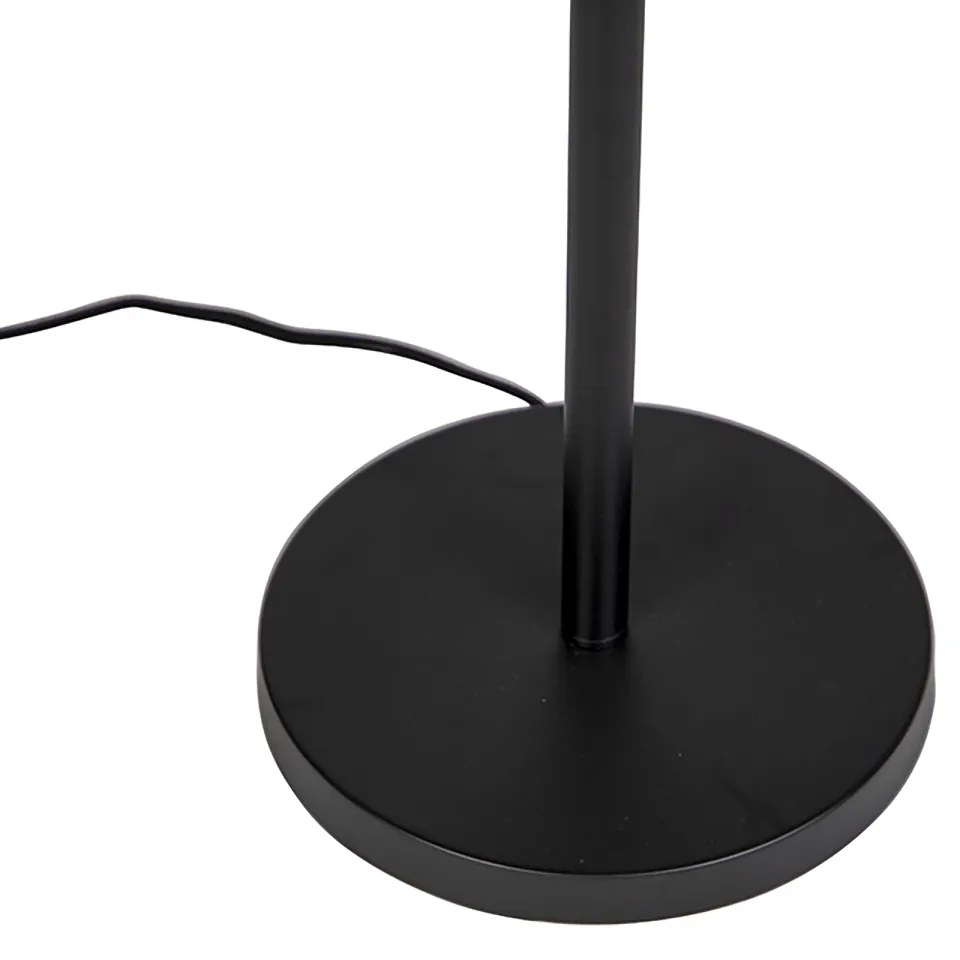 Lampada da terra nera con paralume grigio chiaro 50 cm - Simplo