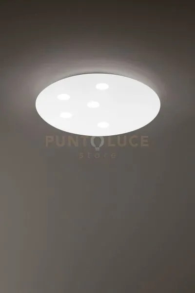 Plafoniera in alluminio colore bianco random led 45w + 32w 3000k cr...