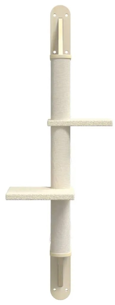 Albero per gatti con tiragraffi a parete crema 108 cm