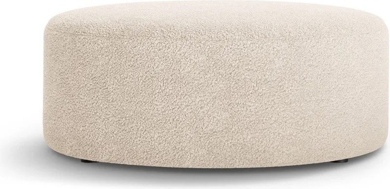 Poggiapiedi beige con rivestimento in bouclé Dia – Micadoni