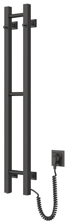 Portasciugamani elettrico SILOUETTE 187W/230V 101,1 cm IP44 nero destra quadrato