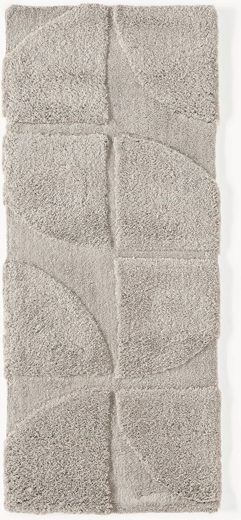 Passatoia soffice a pelo lungo con motivo in rilievo Jade