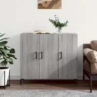 Credenza Grigio Sonoma 90x34x80 cm in Legno Multistrato 828114