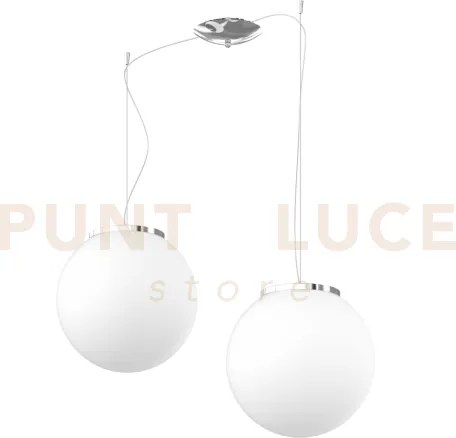 Mars sospensione spostabile montatura cromo vetro bianco d.30 cm 2 ...