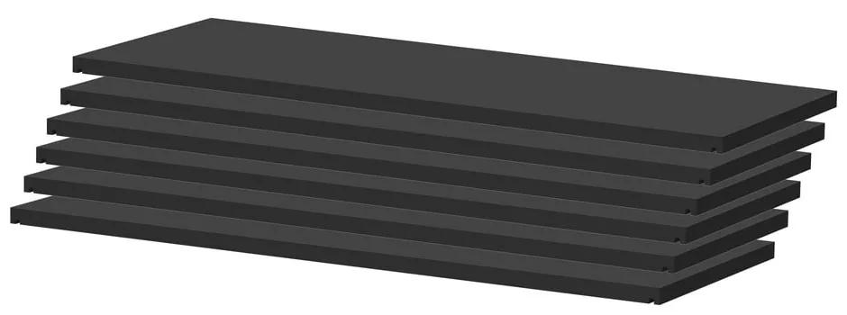 Mensole modulari nere 6 pezzi 82x2 cm Dakota - Tenzo