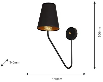 Applique VICTORIA 1xE27/60W/230V nero