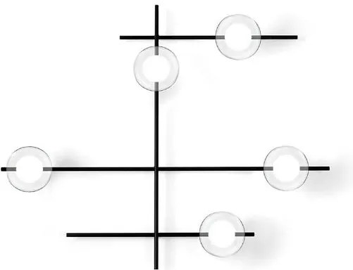 Mikado parete/soffitto 5 luci vetro cosmo