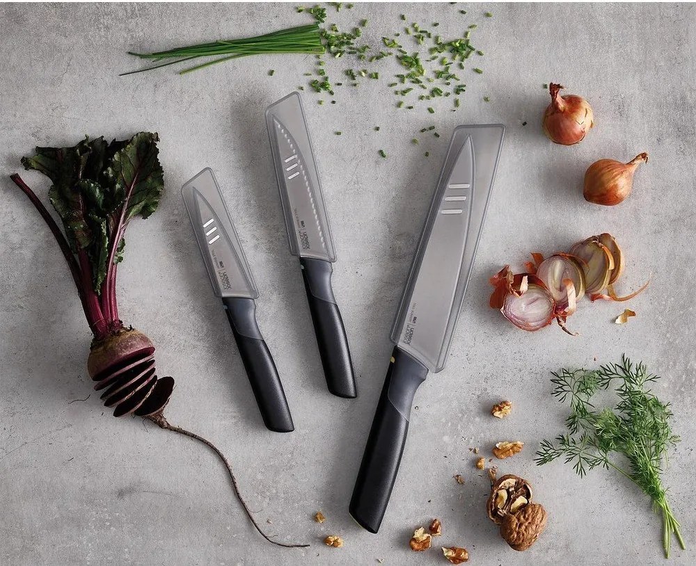 Set di coltelli in acciaio inox con coperchio 3 pezzi Elevate - Joseph Joseph