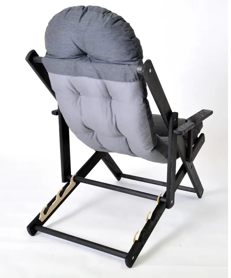 Sdraio da giardino pieghevole in legno grigio scuro Borneo - Rojaplast