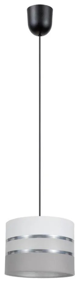 Lampadario su corda CORAL 1xE27/60W/230V d. 20 cm  bianco/grigio