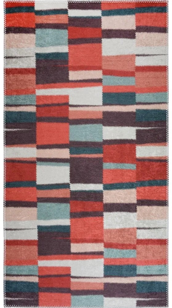 Passatoia rossa lavabile 80x200 cm Blocks of Fun – Vitaus